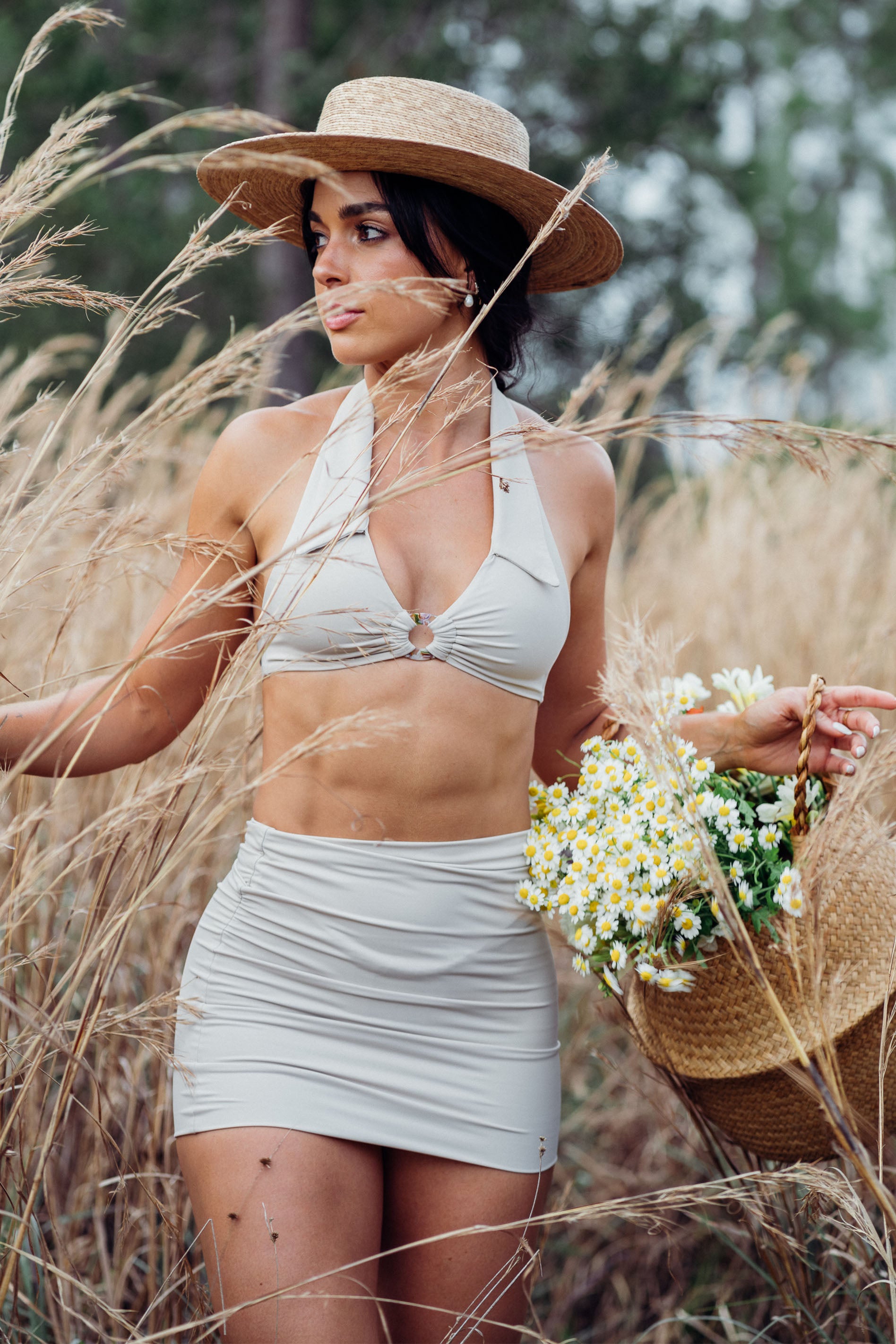 yesi swim skirt oatmeal beige